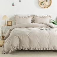 Ruffle Edge Duvet Set - 3 pcs - Skin