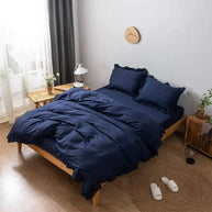 Ruffle Duvet Set - 4 pcs - Navy Blue