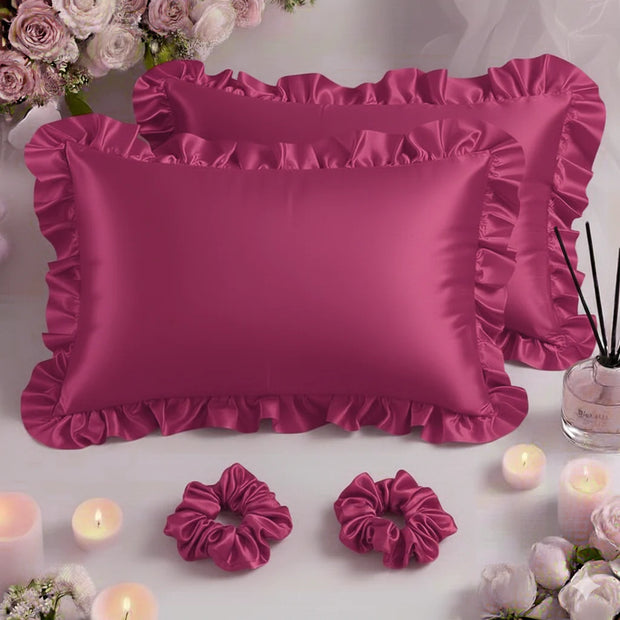 Sham Silk Pillow (Pack of 2) - Purple / With Filling