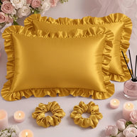 Sham Silk Pillow (Pack of 2) - Gold / With Filling