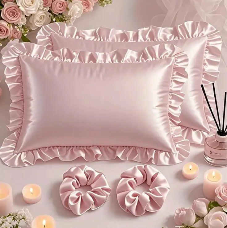 Sham Silk Pillow (Pack of 2) - Pink / With Filling