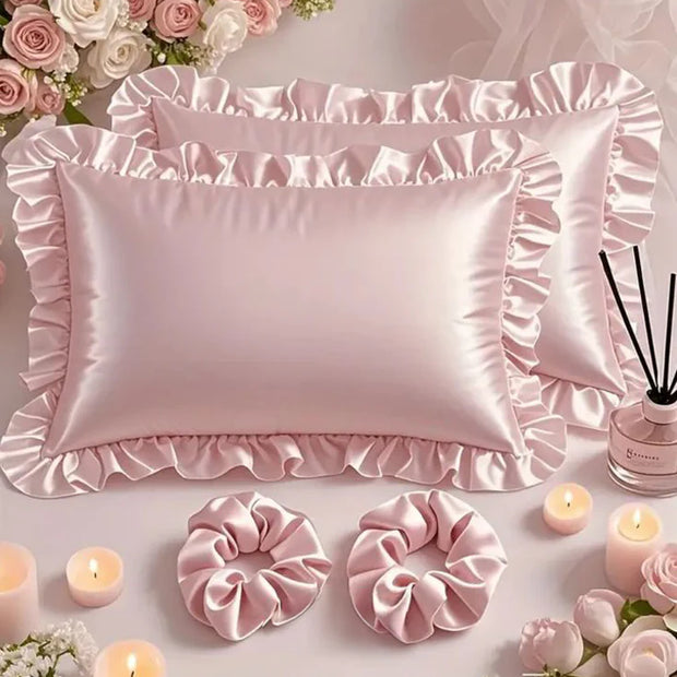 Sham Silk Pillow (Pack of 2) - Pink / With Filling