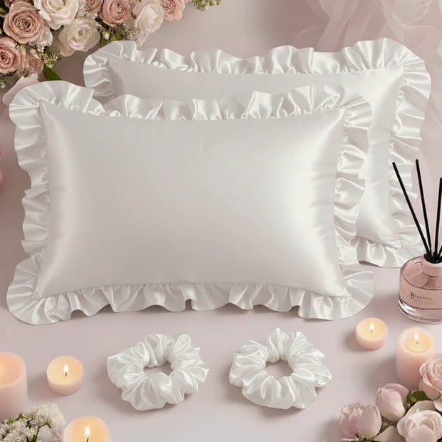 Sham Silk Pillow (Pack of 2) - White / With Filling