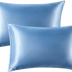 Shamoz Silk Pillow Case - Pair - Sky Blue