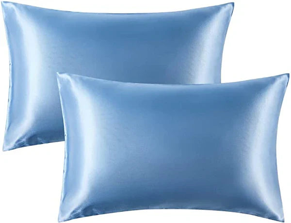 Shamoz Silk Pillow Case - Pair - Sky Blue