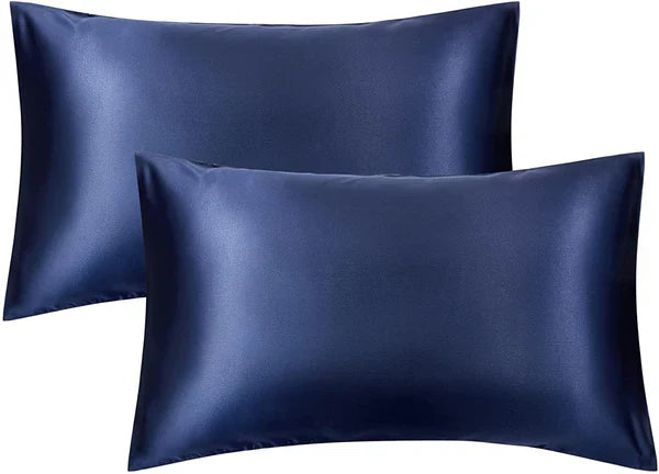 Shamoz Silk Pillow Case - Pair - Navy