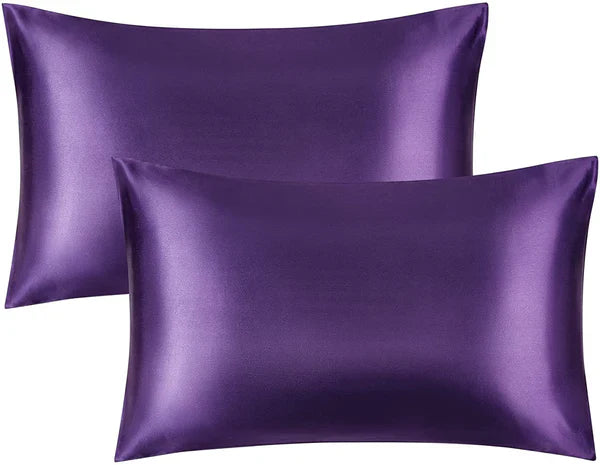 Shamoz Silk Pillow Case - Pair - Purple