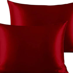 Shamoz Silk Pillow Case - Pair - Red