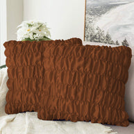 Soft Gather Cushion (Pair) - Brown / Cover only