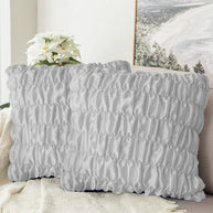 Soft Gather Cushion (Pair) - Light Grey / Cover only