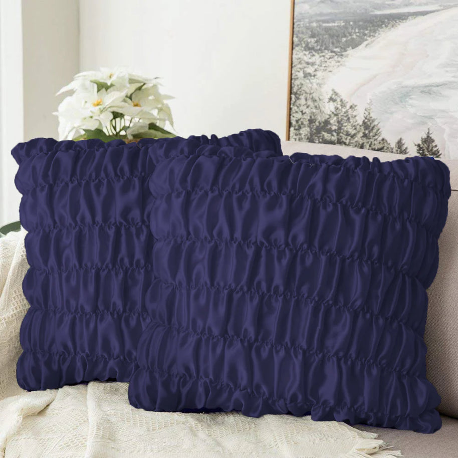 Soft Gather Cushion (Pair) - Navy / Cover only