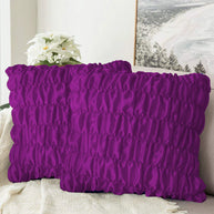 Soft Gather Cushion (Pair) - Purple / Cover only