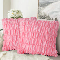 Soft Gather Cushion (Pair) - Pink / Cover only
