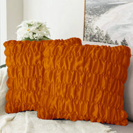 Soft Gather Cushion (Pair) - Orange / Cover only