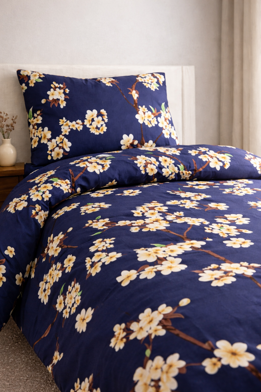 Midnight Blossom single bedsheet -