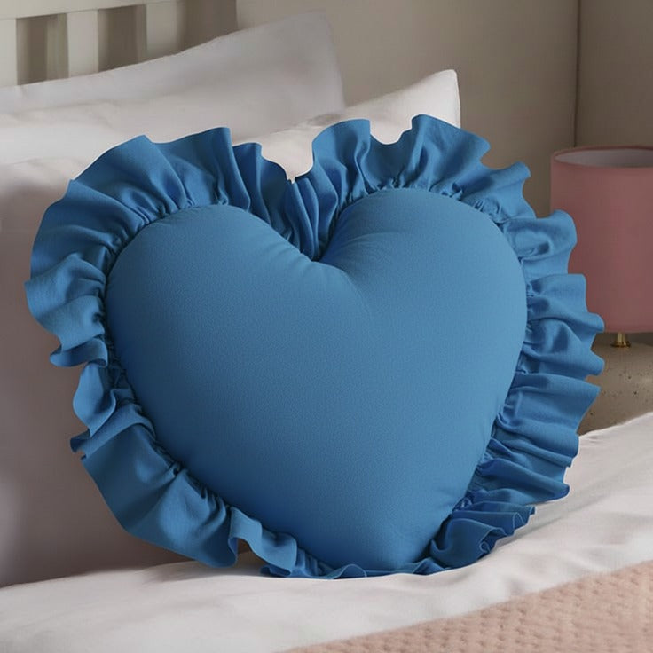 Soft Heart Cushion - Blue