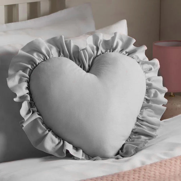 Soft Heart Cushion - Silver