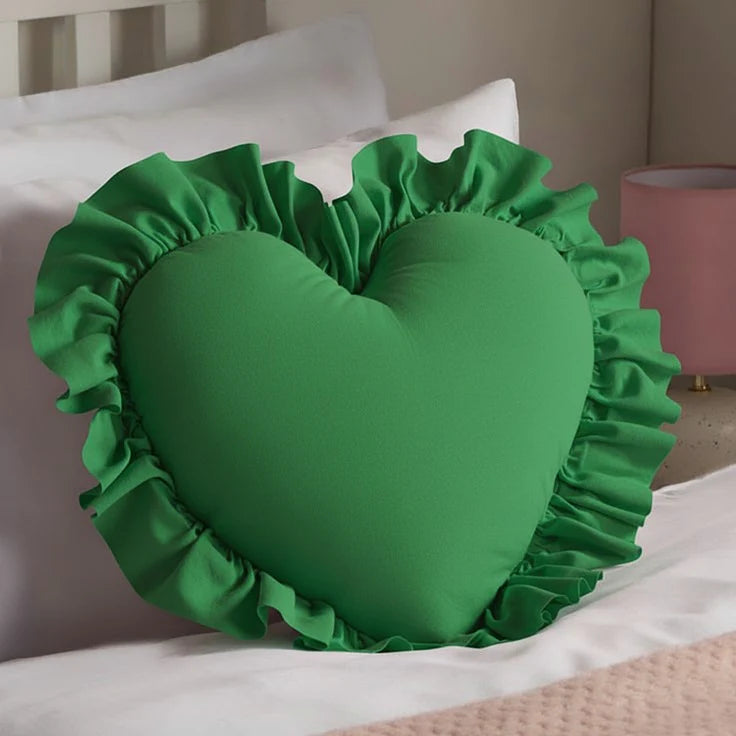 Soft Heart Cushion - Green