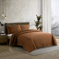 Blush Leaf Bedspread - Brown