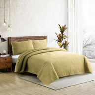 Blush Leaf Bedspread - Mustard