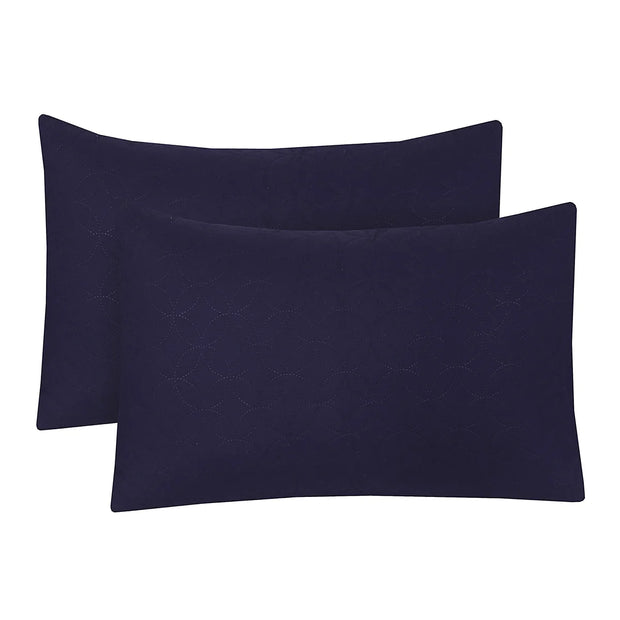 Ultra Sonic Quilted Pillow Covers - Navy / Pack of 2