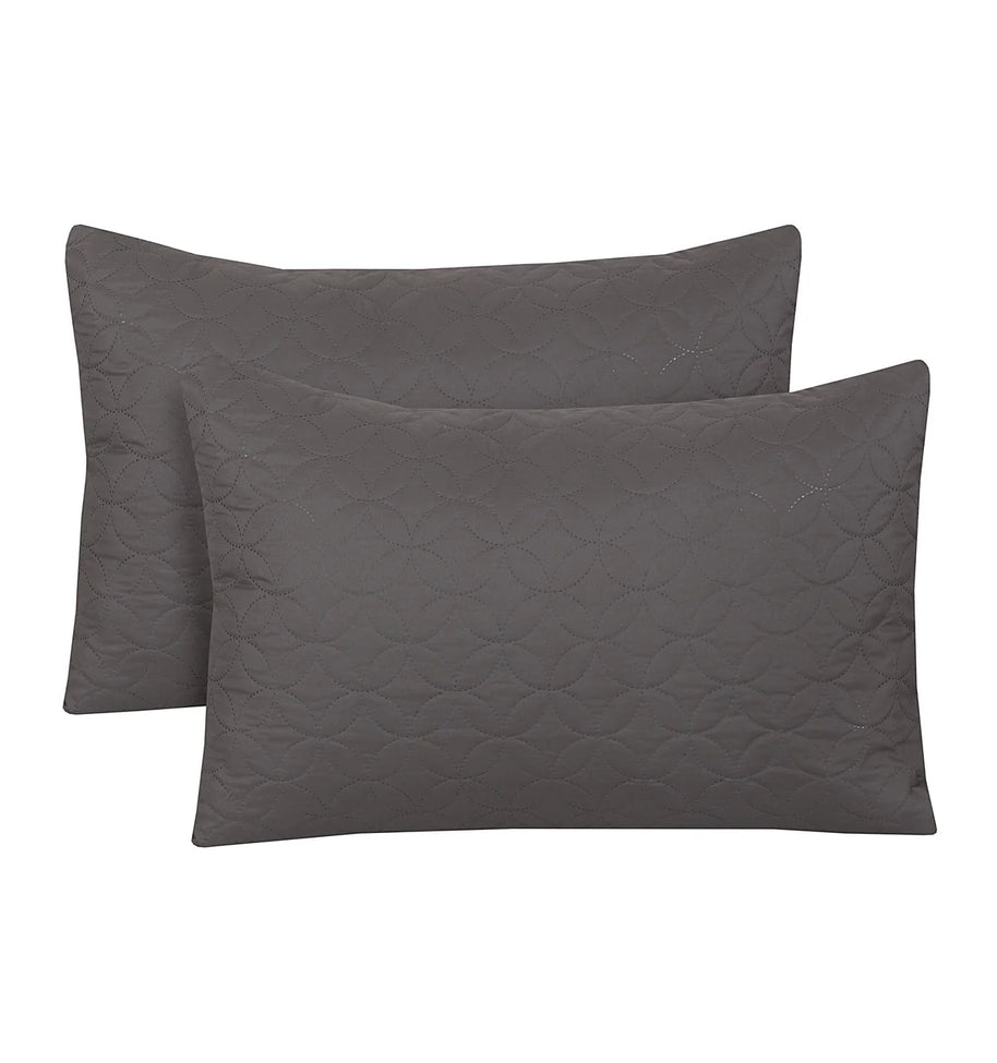 Ultra Sonic Quilted Pillow Covers - Grey / Pack of 2