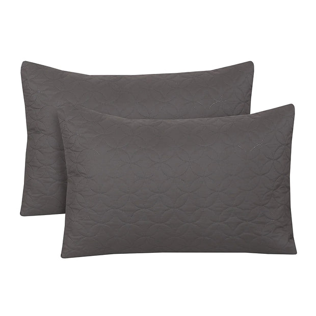 Ultra Sonic Quilted Pillow Covers - Grey / Pack of 2