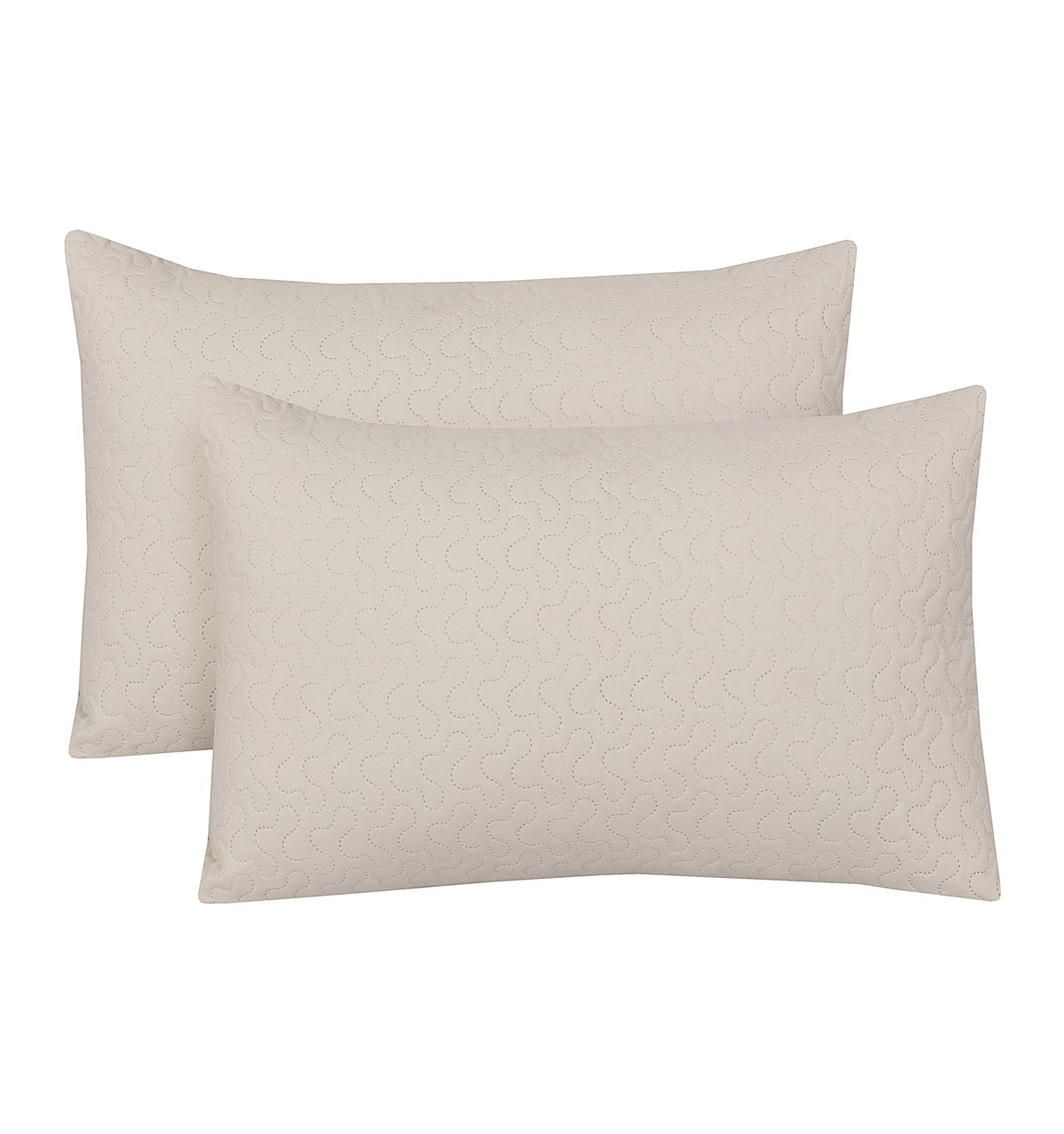 Ultra Sonic Quilted Pillow Covers - Ivory / Pack of 2