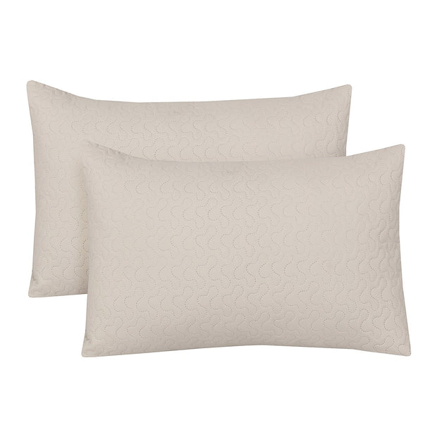 Ultra Sonic Quilted Pillow Covers - Ivory / Pack of 2