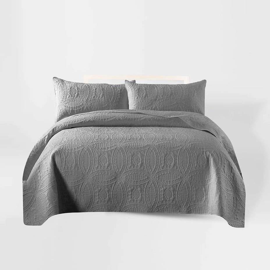 Charcoal Leaf Bedspread -