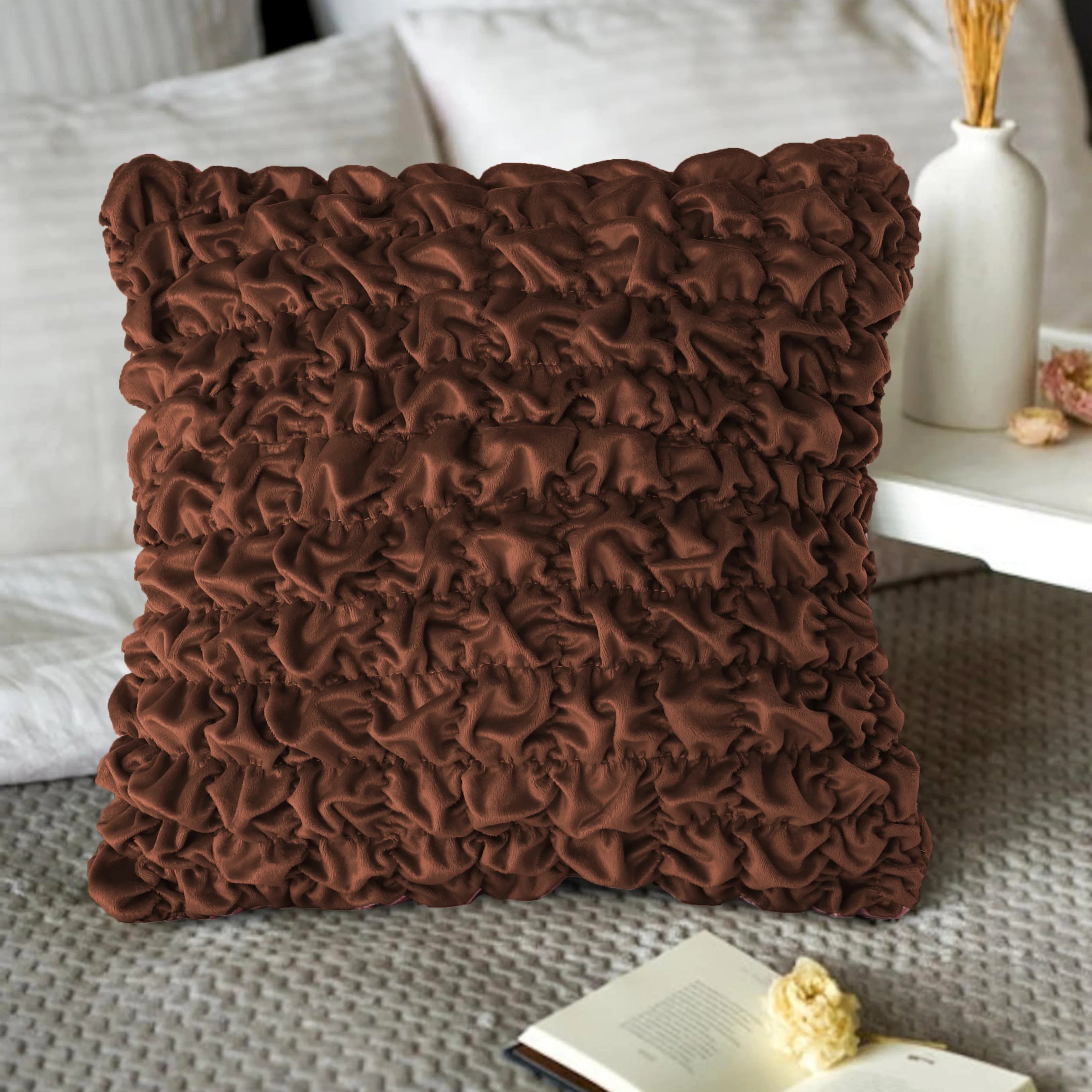 Soft Hours Cushion (Pair) - Brown / Cover only
